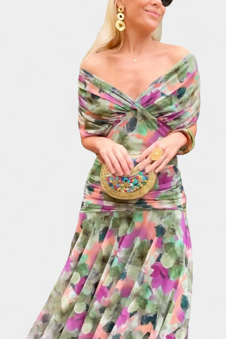 SERENA | ELEGANT DRAPED EVENING DRESS