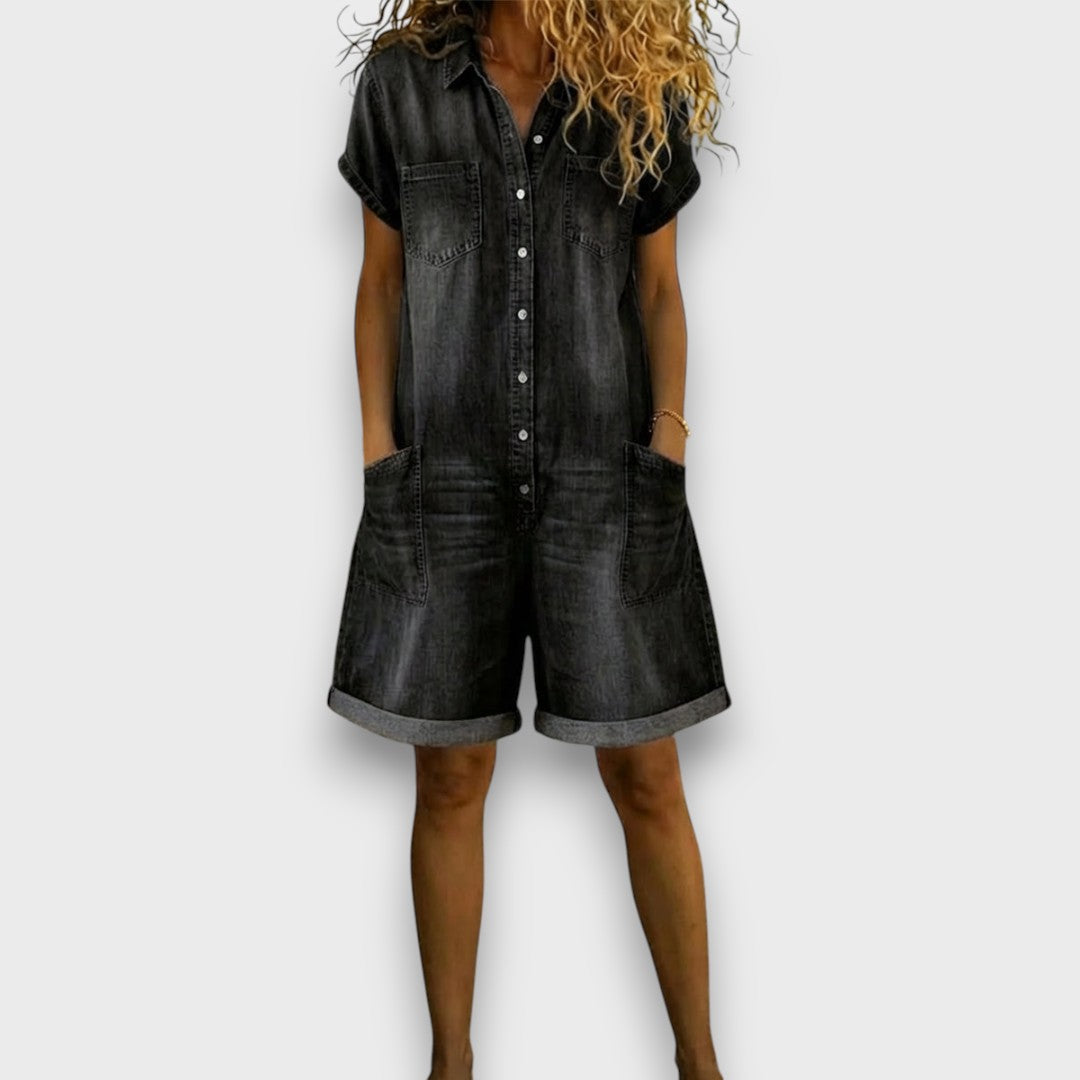 BROOKE | STYLISH TUMMY COVERING DENIM JUMPSUIT