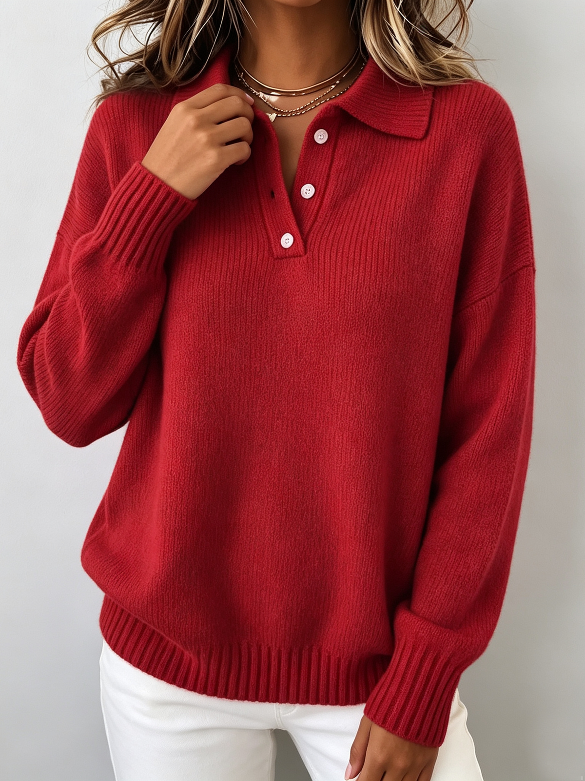 VERENA | CHIC POLO HOODED SWEATER