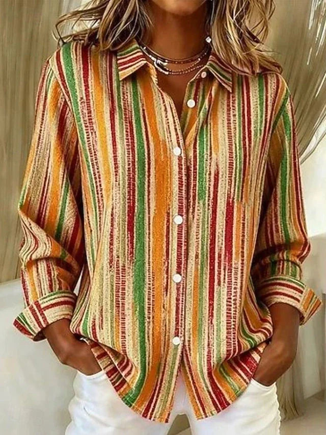 CALLIOPE | VINTAGE STRIPED BUTTON BLOUSE