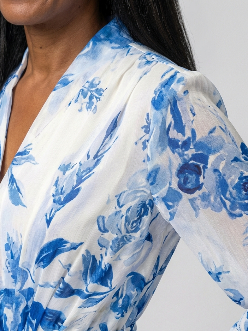 ILARIA | FLORAL LONG SLEEVE WRAP MAXI DRESS
