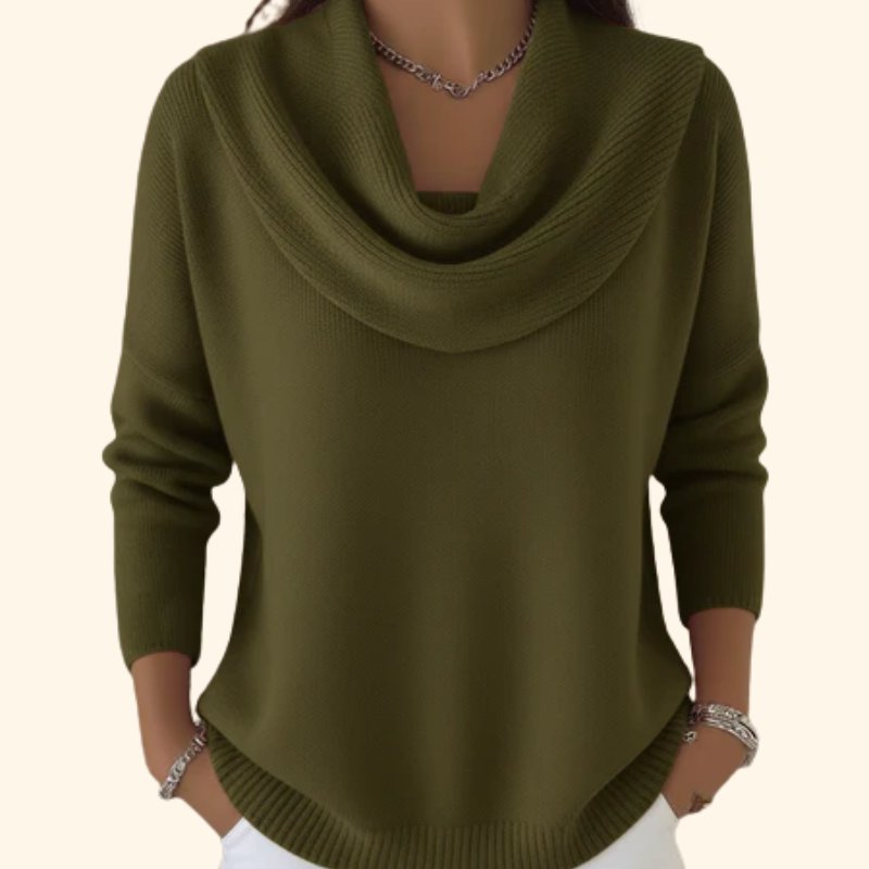 THABITHA | ELEGANT SWEATER WITH GRACEFUL COWL COLLAR