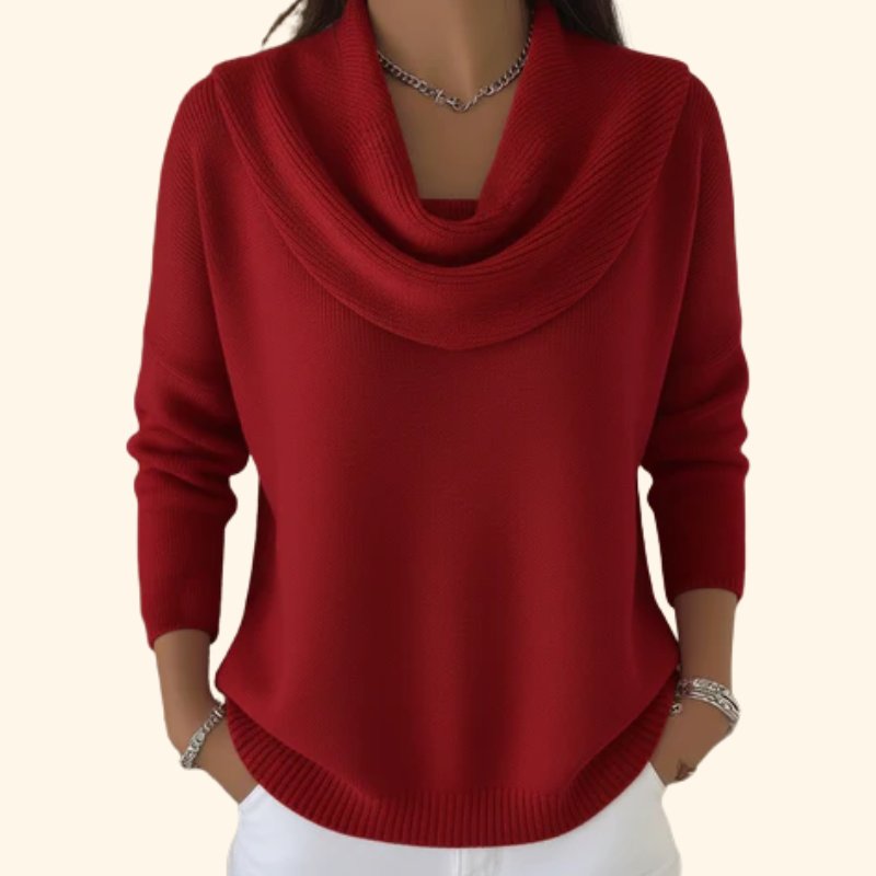 THABITHA | ELEGANT SWEATER WITH GRACEFUL COWL COLLAR