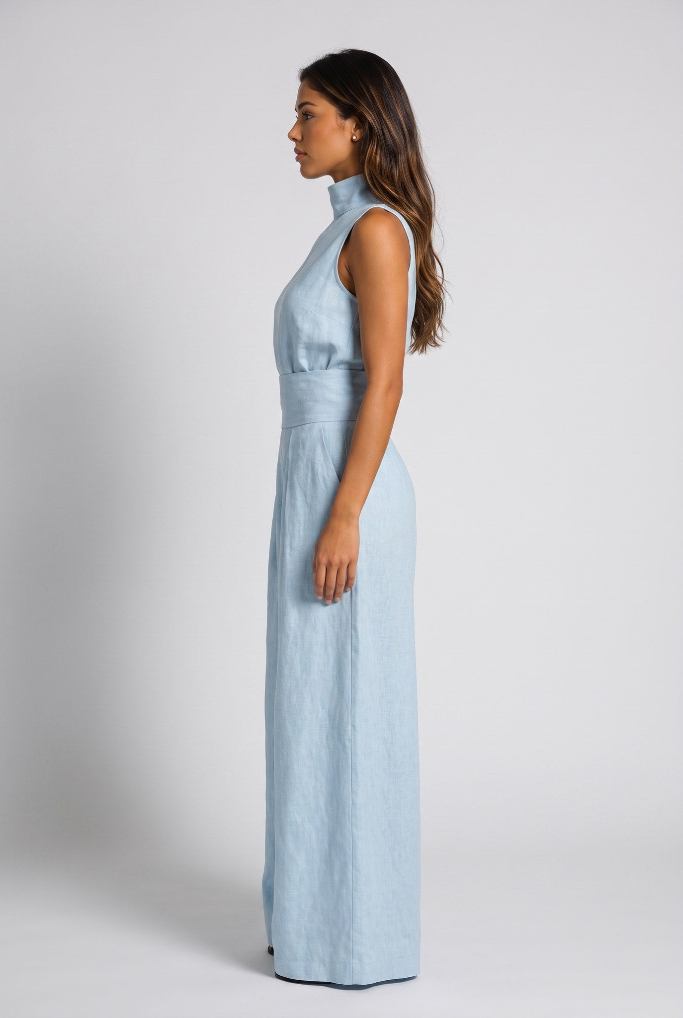 LUNARIA | ELEGANT HIGH-NECK WIDE-LEG JUMPSUIT