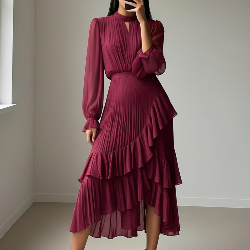 HEDWIG | STYLISH TUMMY COVERING PLEATED DRESS