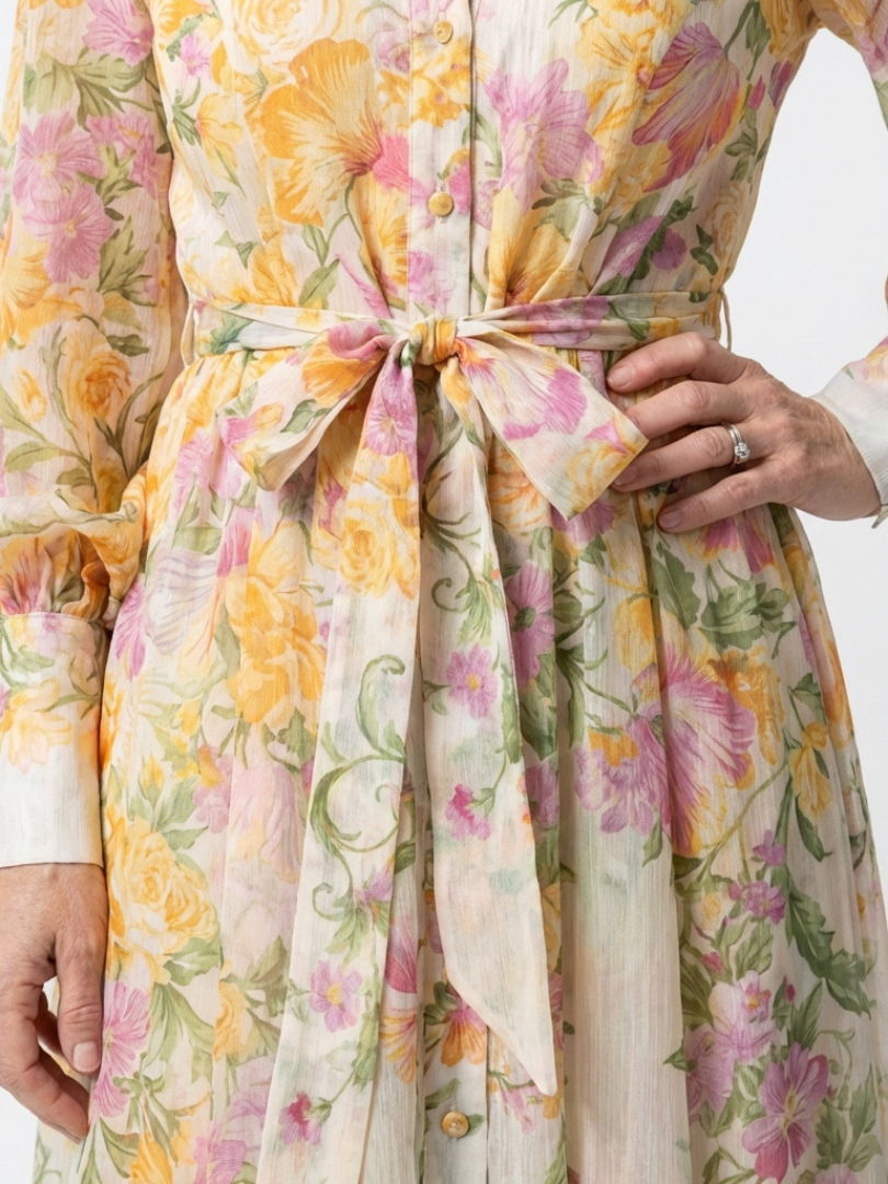 LOUISE | FLORAL MAXI DRESS WITH TUMMY COVERAGE