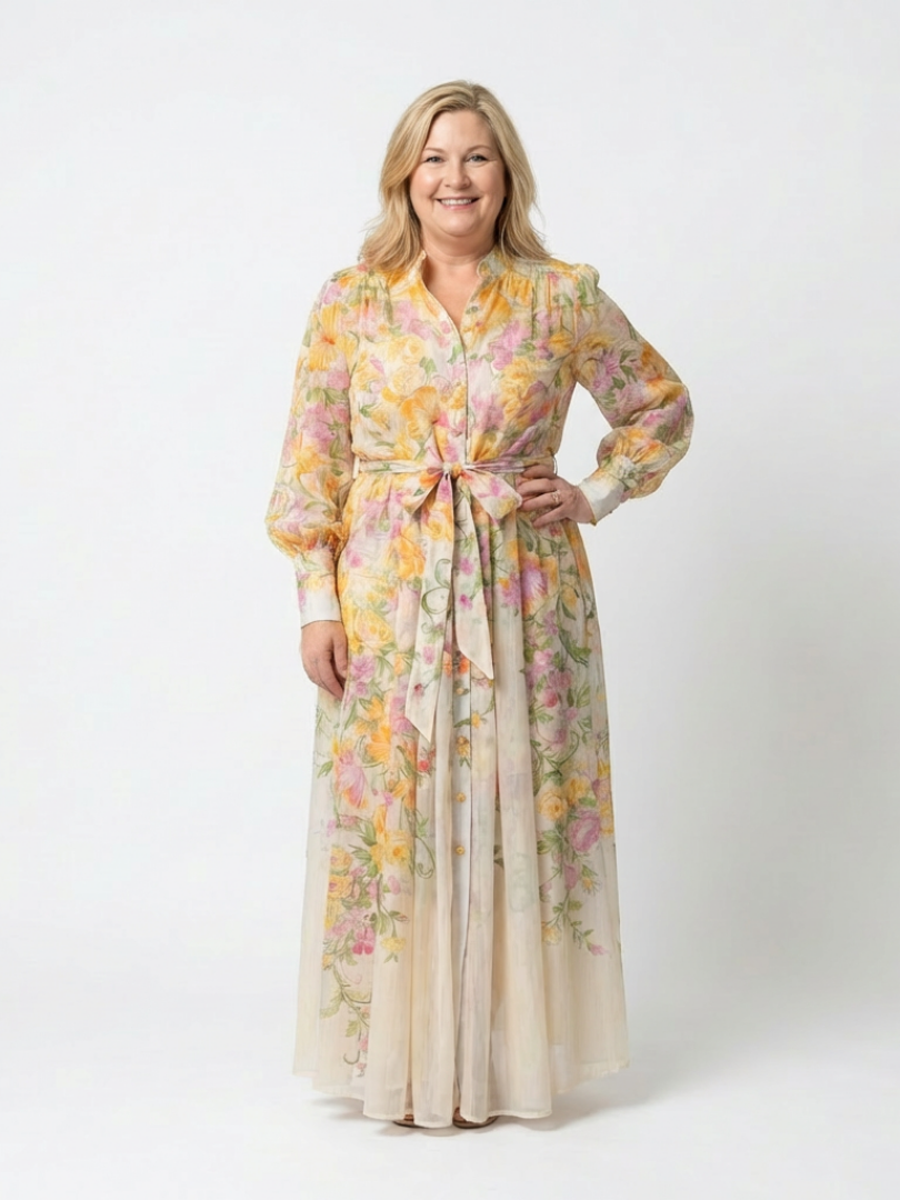 LOUISE | FLORAL MAXI DRESS WITH TUMMY COVERAGE