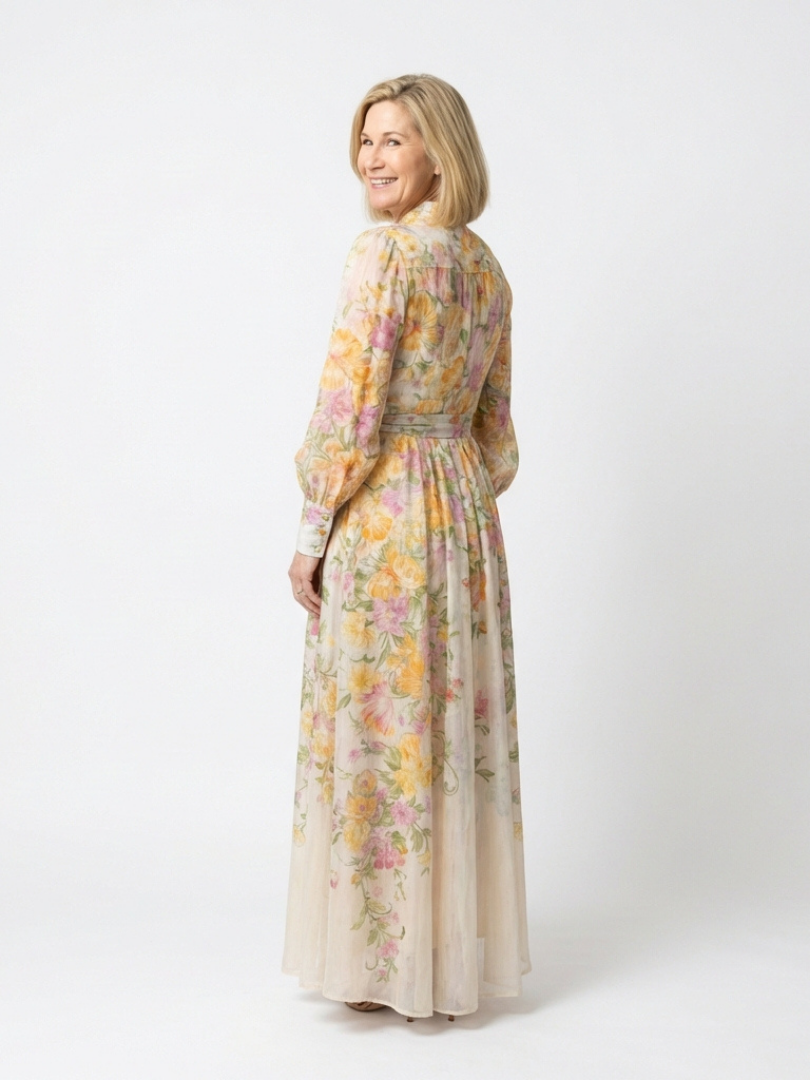 LOUISE | FLORAL MAXI DRESS WITH TUMMY COVERAGE