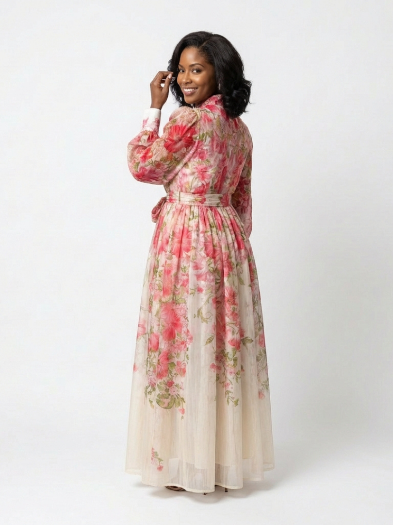 LOUISE | FLORAL MAXI DRESS WITH TUMMY COVERAGE