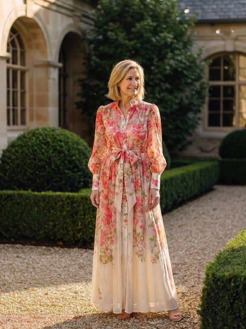 LOUISE | FLORAL MAXI DRESS WITH TUMMY COVERAGE